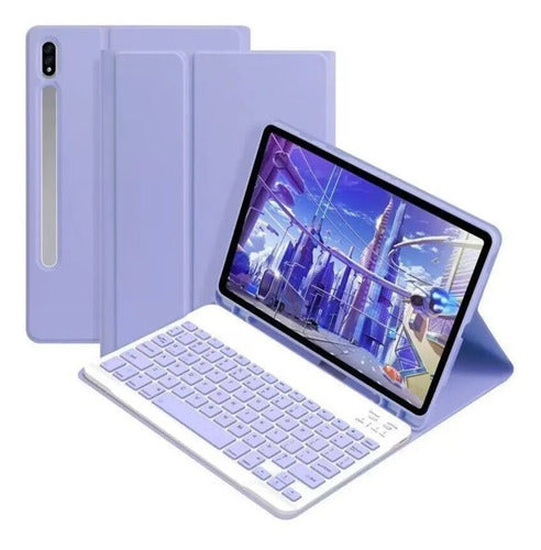 Funda Con Teclado Samsung Galaxy Tab A11 2025 Y A9 2023 8.7 Morado