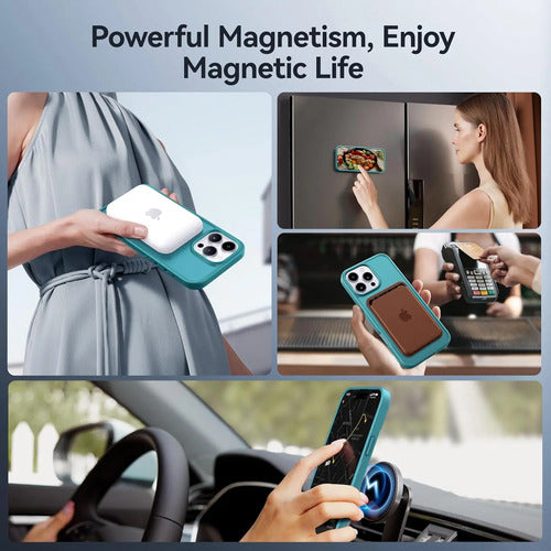 Funda Para iPhone 16 Pro Max Con Soporte Magnética. Turquesa