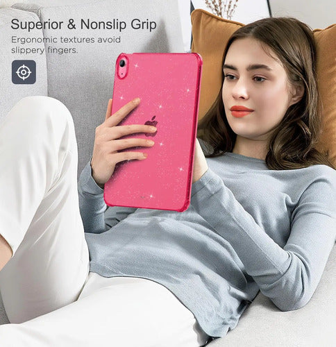 Funda Transparente Para iPad (a16) 11th Gen 2025 Rosa Chicle
