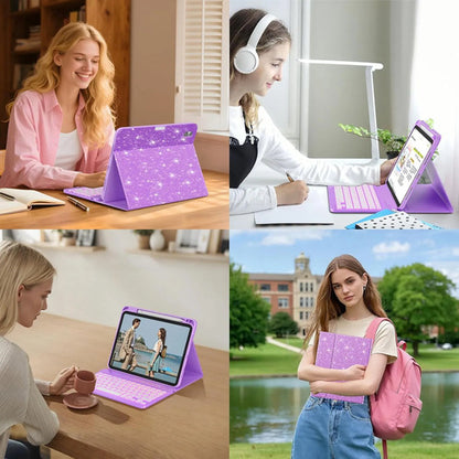 Funda Con Teclado Para iPad A16 11th 10th Gen Violeta