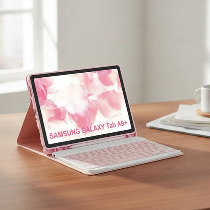 Funda Con Teclado Para Samsung Galaxy Tab A11+/a9+ 11' Rosa