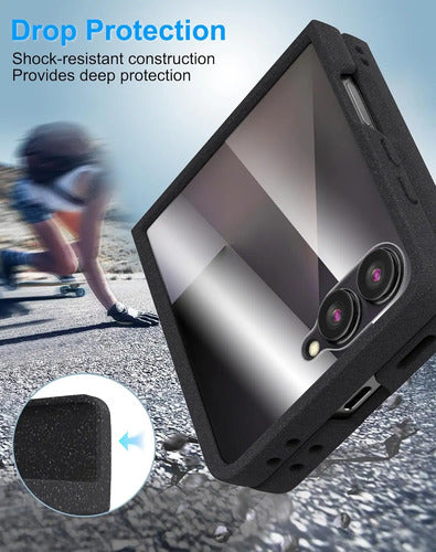 Funda Samsung Galaxy Z Flip 7, Protect De Pantalla Integrado Negro