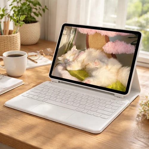 Funda Con Teclado Para iPad (a16) 11th/10th Gen (11/10.9) Blanco