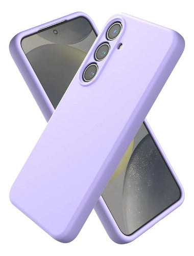Funda De Silicona Líquida Para Samsung Galaxy S25 Lila Lisa