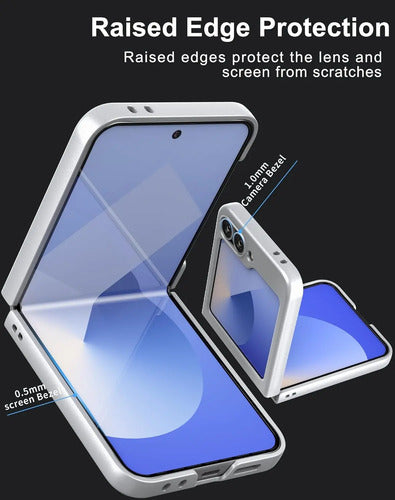 Funda Para Samsung Galaxy Z Flip 6 Y Z Flip 7 Fe Plateado