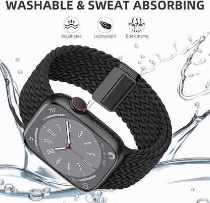 Banda Elástica Trenzada Para Apple Watch Negro