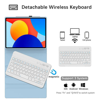 Teclado Retroiluminado Con Funda Para Redmi Pad Se 8.7 Azul