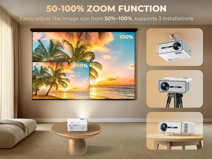 Proyector Mini Portátil Wifi Bluetooth 450 Ansi 1080p Blanco