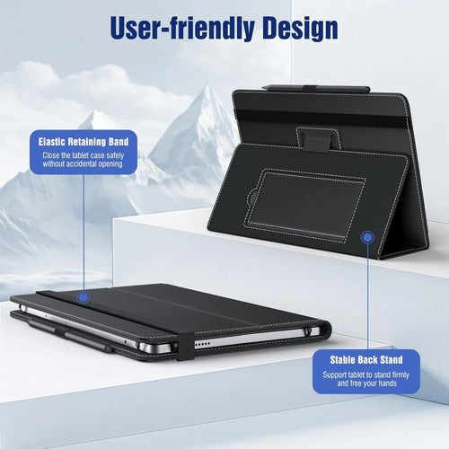 Funda Universal Para Tablet 10.1 Con Soporte Y Correa Negro
