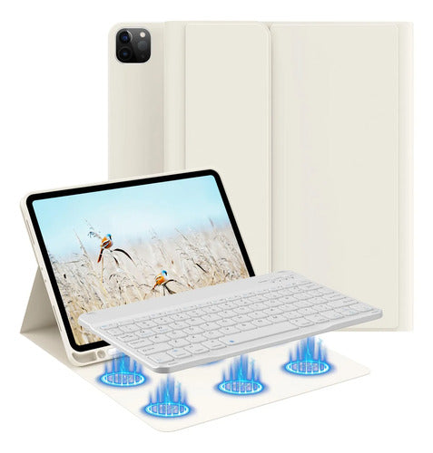 Funda Con  Teclado Para iPad Pro 11'' Gen Crema