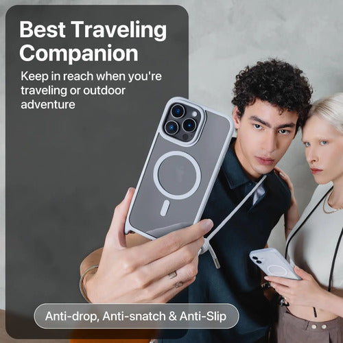 Funda Protegida Para iPhone 16 Pro Con Correa Cruzada, Gr... Titanio Nombre Del Diseño