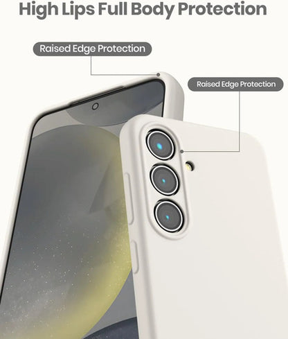 Funda De Silicona Líquida Para Samsung Galaxy S25 Blanco Lisa