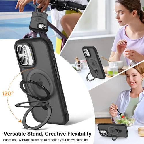 Funda Lufanbis Para iPhone 17 Con Soporte Magnético, Negra Negro