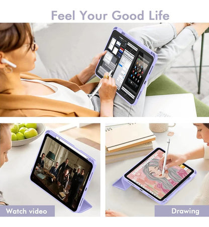 Funda Para iPad A16 Con Soporte Y Porta Lápiz Lila