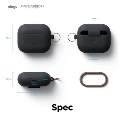 Funda De Silicona Elago Para AirPods 3ra Generación, Negra Negro