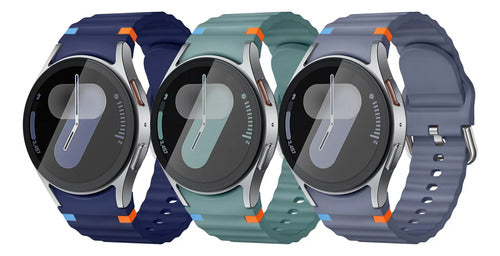 Correas Deportivas Compatibles Con Galaxy Watch 7 6 5 4 Fe Azul Marino 4.4 Cm