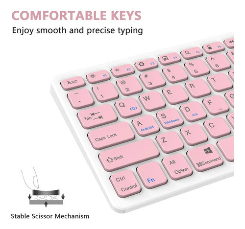 Teclado Bluetooth Taiyang Para iPad Y Dispositivos Bluetooth Rosa