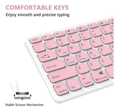 Teclado Bluetooth Taiyang Para iPad Y Dispositivos Bluetooth Rosa
