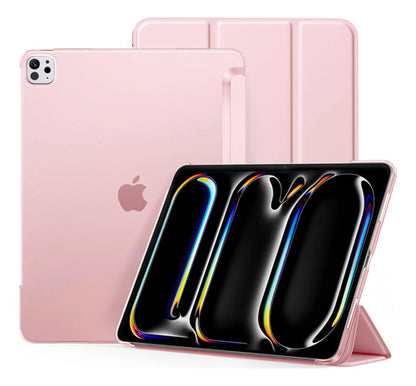 Funda iPad Pro Trasera Translúcida Con Soporte Tríptico Rosa