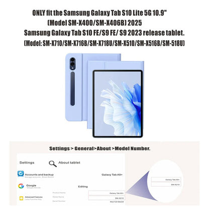 Funda Con Teclado Para Samsung Galaxy Tab S10 Lite/s10 Fe/s9 Violeta