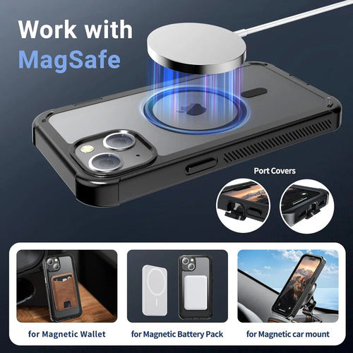 Funda Para iPhone 14, Protección Militar Y Antideslizante Negro
