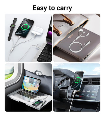 Cable De Carga 3 En 2 Temdan Para Apple Watch Y iPhone Blanco