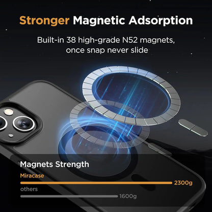 Funda Magnética Miracase Para iPhone 14 6.1 Pulgadas, Negra Negro