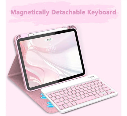 Funda Con Teclado Para iPad 11th 10th Gen Rosa Claro