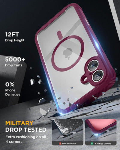 Funda Magnética Miracase Para iPhone 16 Plus 6.7  Con Pro... Violeta Oscuro