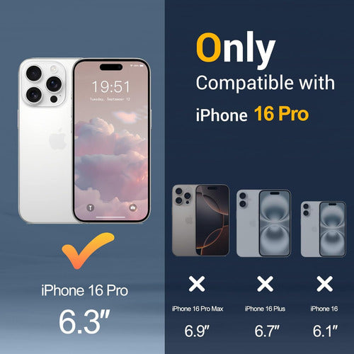 Funda Transparente Temdan Para iPhone 16 Pro Max, Compati... Rosa Claro