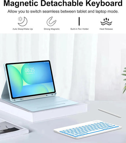 Funda Con Teclado Para Samsung Galaxy Tab S10 Lite/s10 Fe... Azul