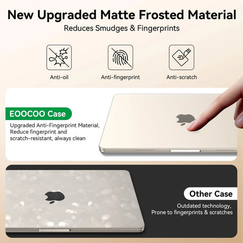 Carcasa Funda Transparente Para Macbook Air 13.6' Negro