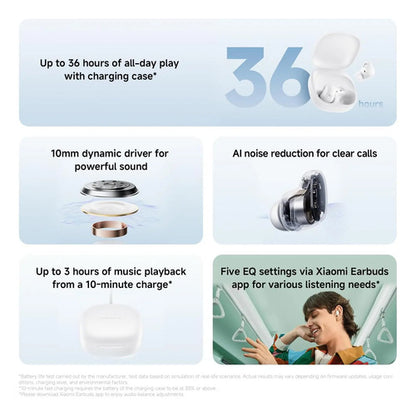Xiaomi Redmi Buds 6 Play, Ai Noise Reduction, 36-hour Bat... Blanco