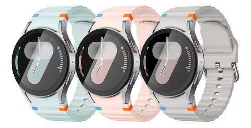 Correas Deportivas Compatibles Con Galaxy Watch 7 6 5 4 Fe Rosa 4.4 Cm