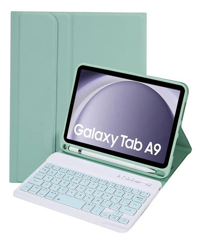 Funda Con Teclado Para Samsung Galaxy Tab A9 8.7 Verde