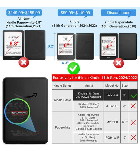 Funda Cobak Para Kindle De 6 Pulgadas