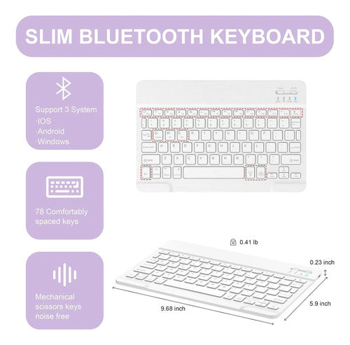 Funda Con Teclado Para iPad (a16) 11th/10th Gen Violeta