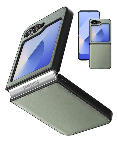 Funda De Cuero Vegano  Para Samsung Galaxy Z Flip 6/7 Fe