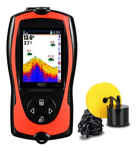 Localizador De Peces Recargable Y Portátil Con Pantalla Lcd