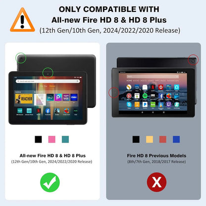 Funda Para Amazon Kindle Fire Hd 8 & 8 Plus 8'' Verde Oscuro