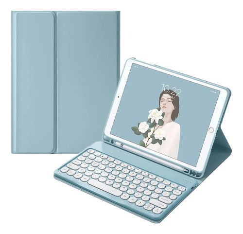 Funda Con Teclado Para Galaxy Tab S10 Lite/fe/s9 (10,9 PuLG) Azul
