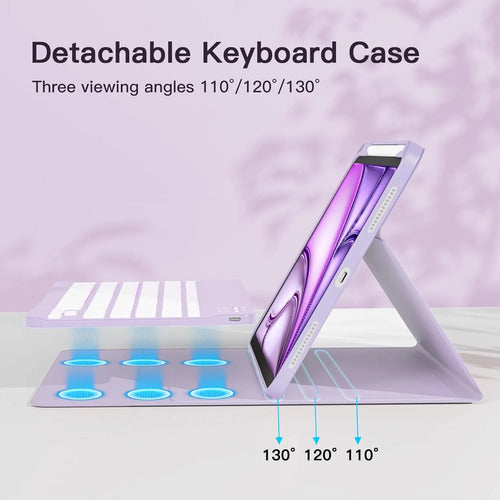 Funda Con Teclado Para iPad Air M4 11 Pulgadas Morado