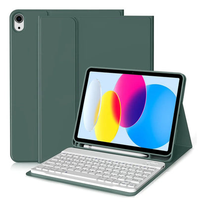 Funda Con Teclado Para iPad (a16) 11th/10th Gen (11/10.9) Verde Oscuro