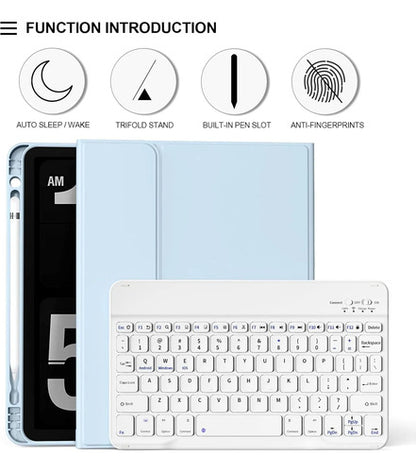 Funda Con Teclado iPad De 10a/11a Gen. 11/10.9 PuLG, A16 Azul