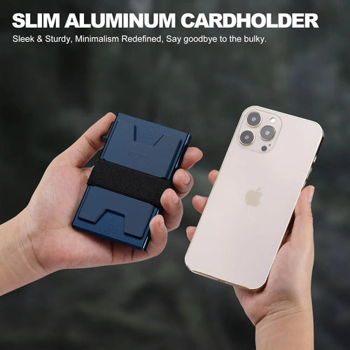 Cartera Semorid Minimalista Para Hombre Con Bloqueo Rfid Azul Marino