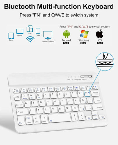 Funda Con Teclado Boriyuan Para iPad Mini Bluetooth Rosa