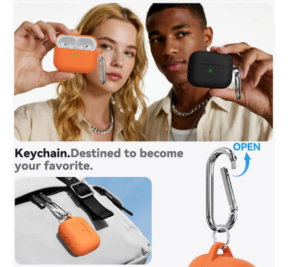 Funda De Silicona Para AirPods Pro 3 Con Kit Limpieza Naranja