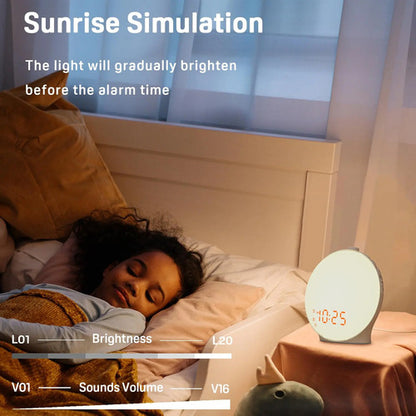 Despertador Infantil Con Luz De Amanecer Simulado Marca X Blanco