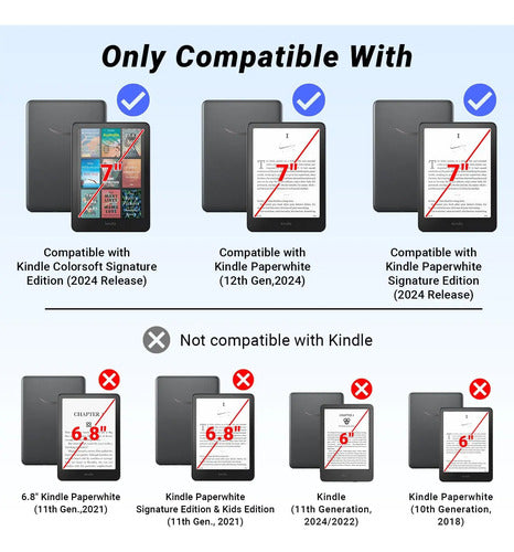 Funda Para Kindle Paperwhite 7'' Y Kindle Colorsoft Negro