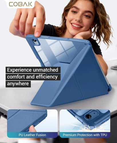 Funda Cobak Para iPad (a16) 11th Gen 11'' 2025 Y iPad 10t... Azul Oscuro
